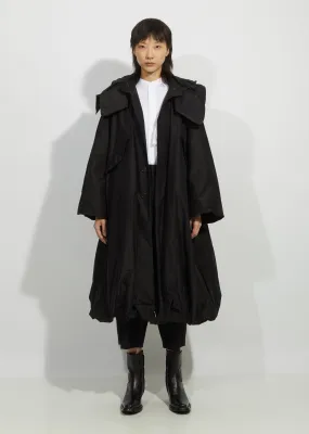 Hooded Parka Silk Coat