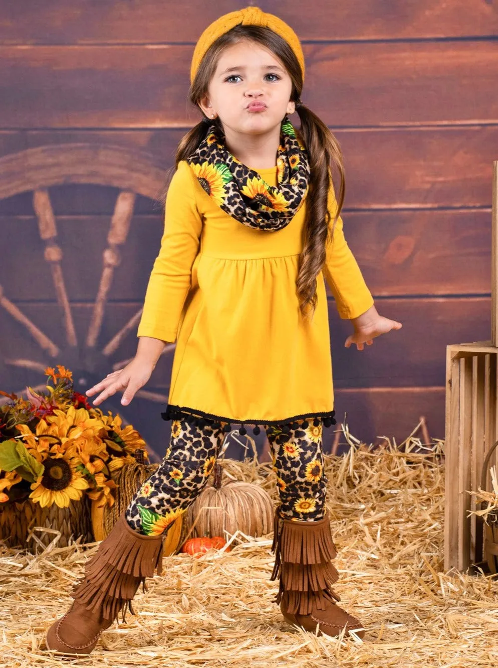 Hurray For Fall Tunic, Leggings And Scarf Set