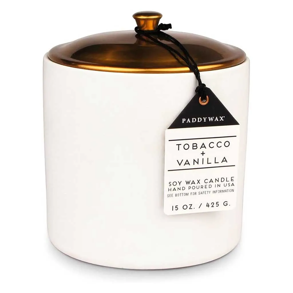 Hygge 15oz Ceramic Candle | Tobacco & Vanilla