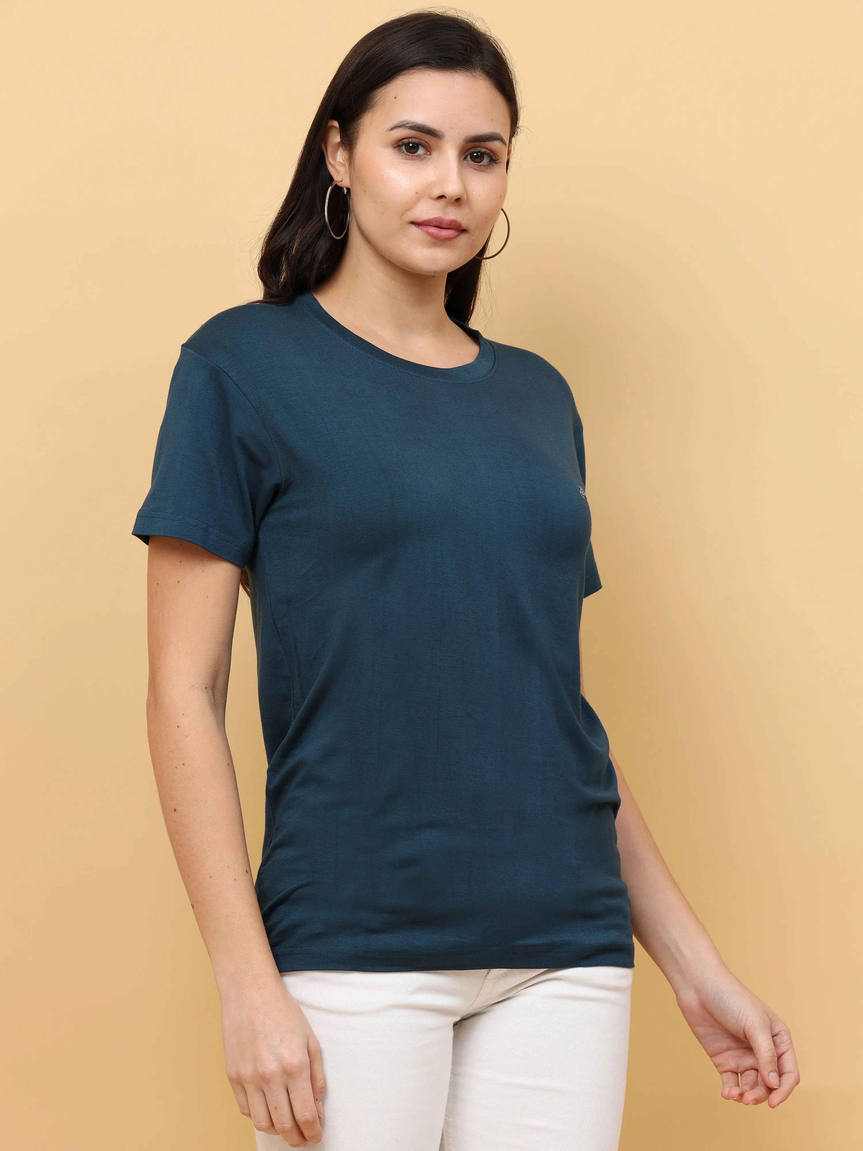 Indian Teal Womens Bamboo Fabric T-Shirt