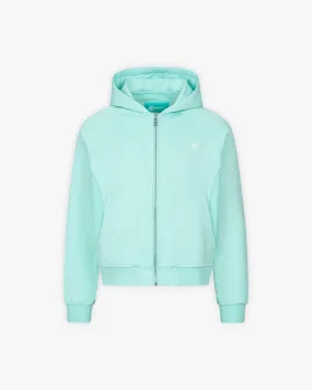 INSIDE OUT ZIP HOODIE TURQUOISE