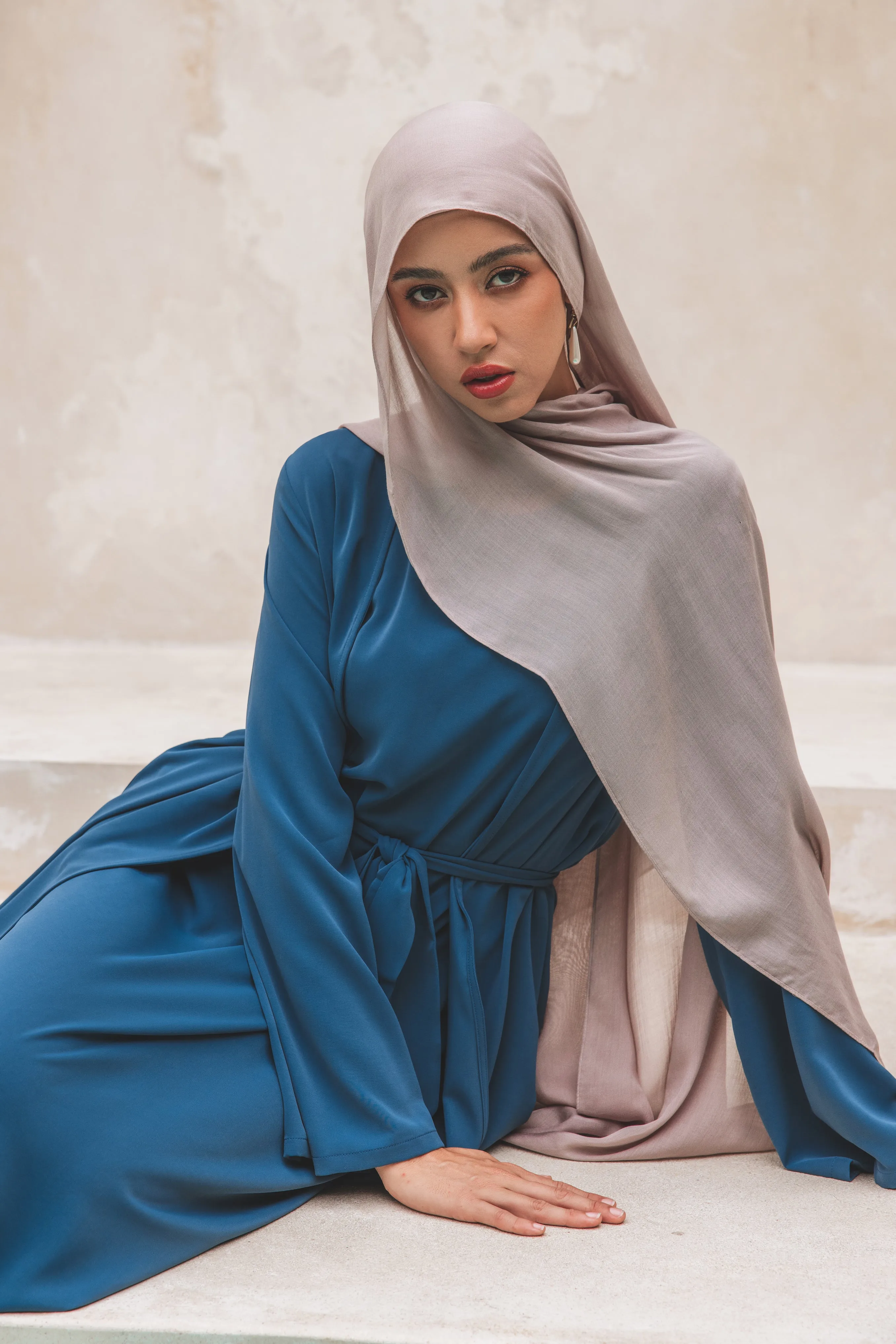 Jana Abaya Set - Ocean Blue