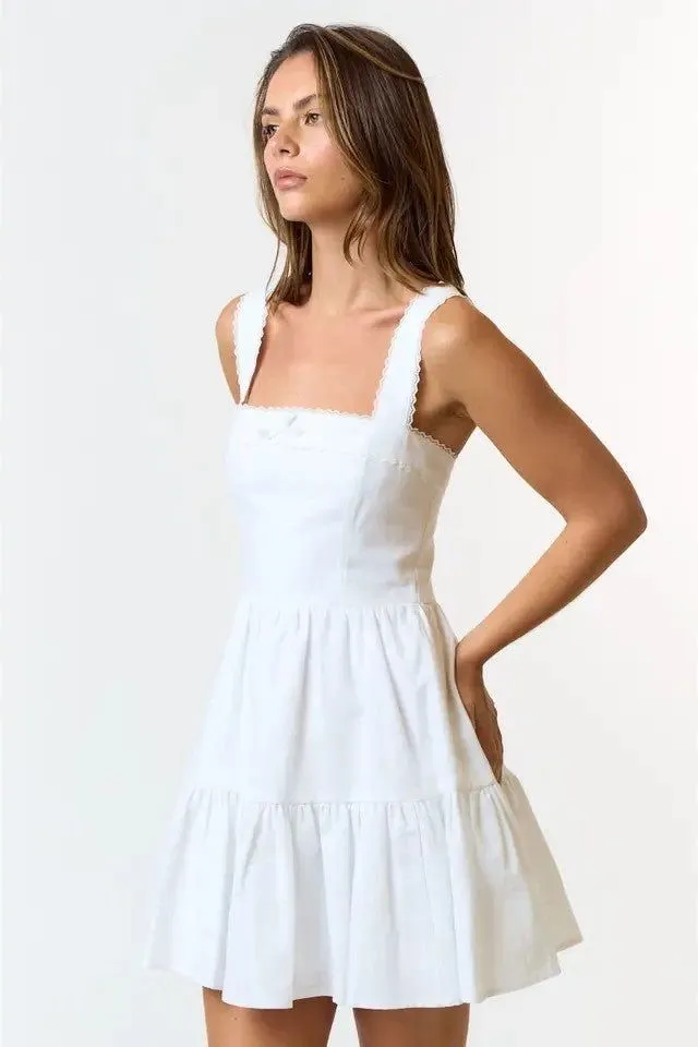 Jasmin Linen Ruffle Dress