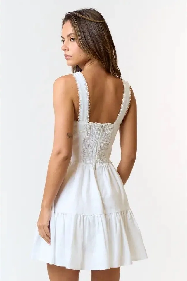 Jasmin Linen Ruffle Dress