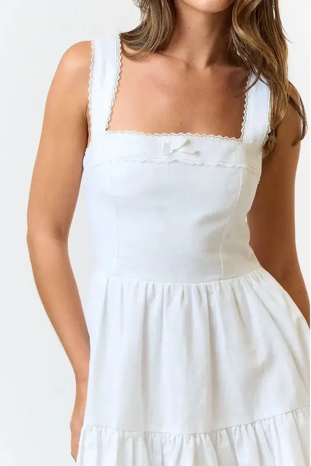 Jasmin Linen Ruffle Dress