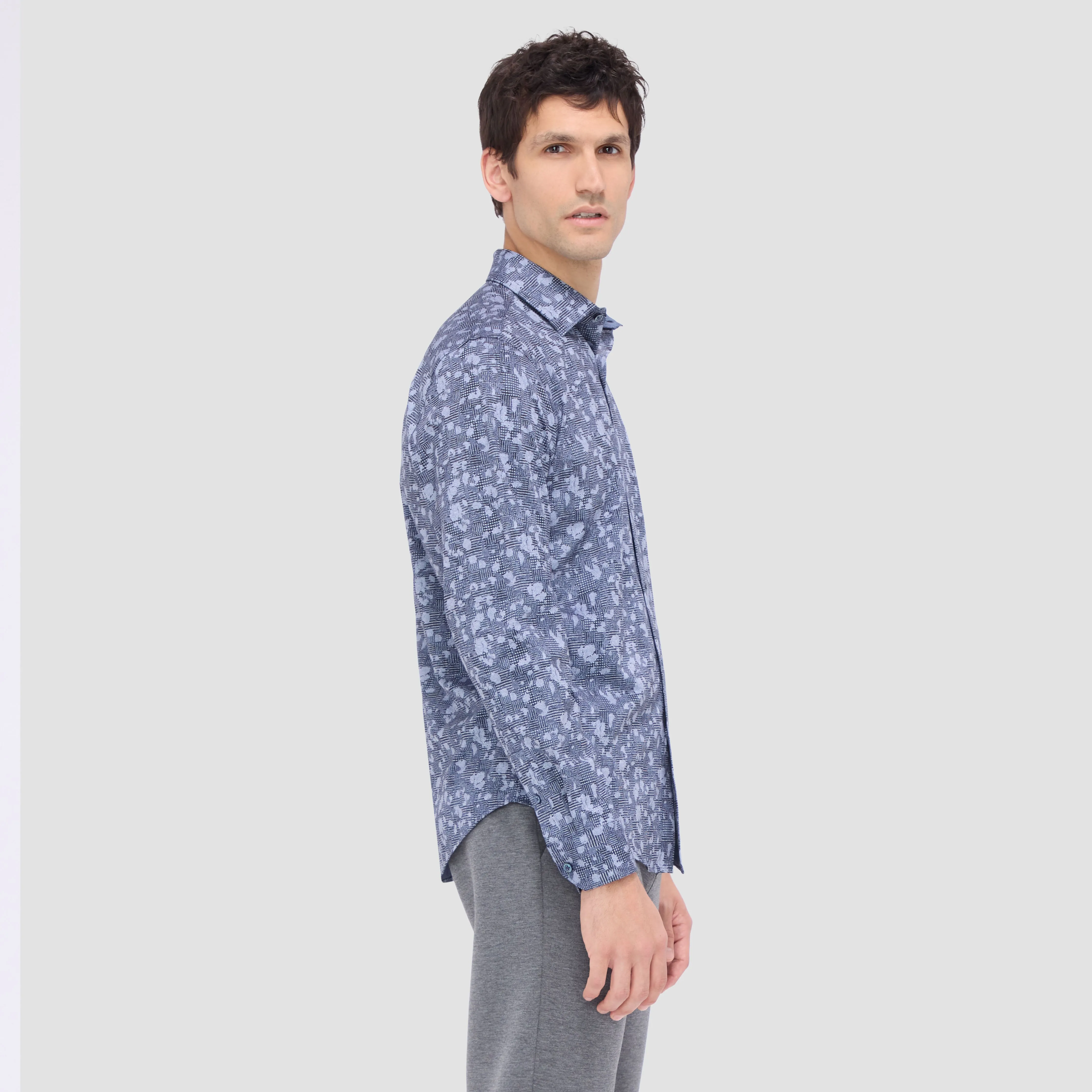 Jimmy Double Sided Abstract/Herringbone OoohCotton Shirt