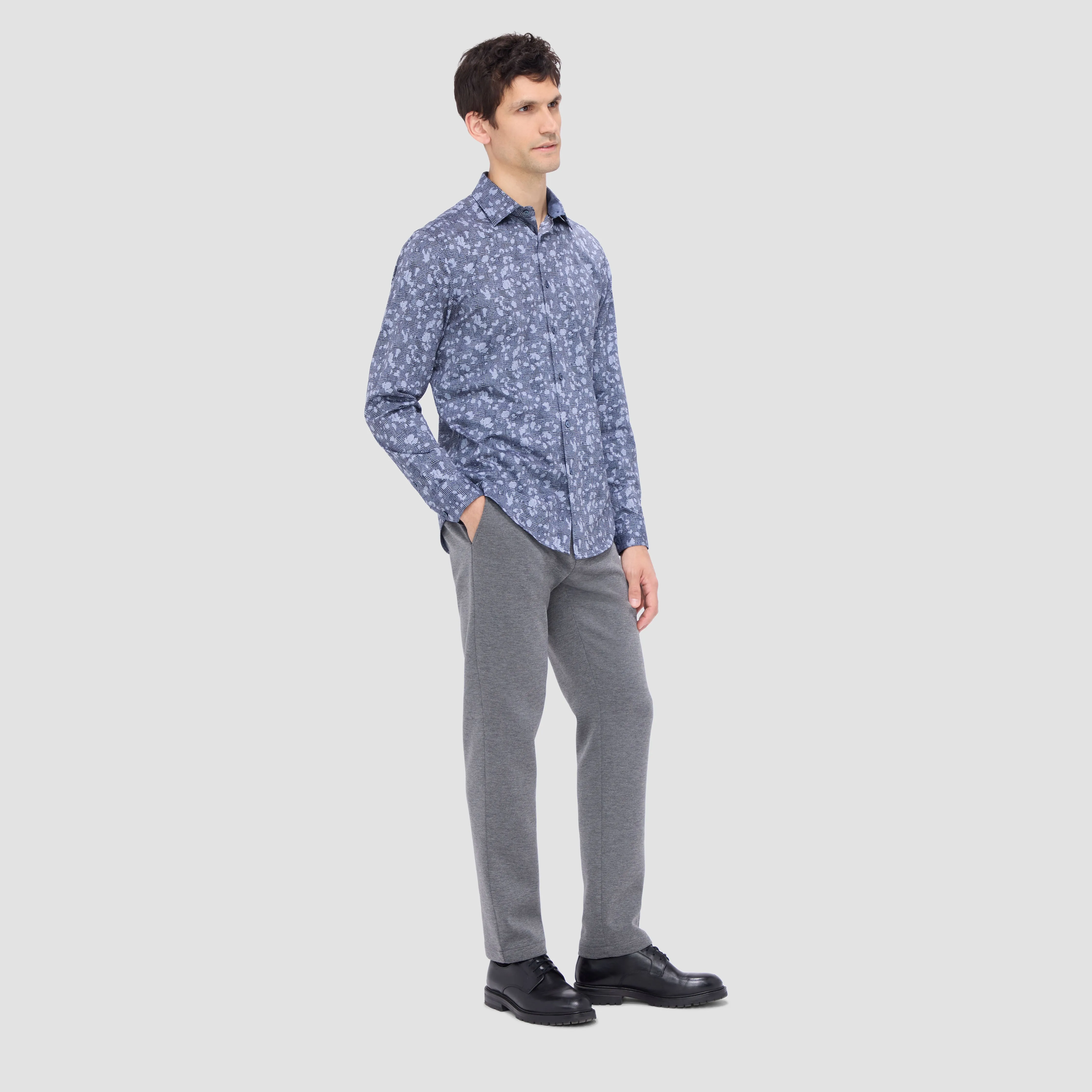 Jimmy Double Sided Abstract/Herringbone OoohCotton Shirt