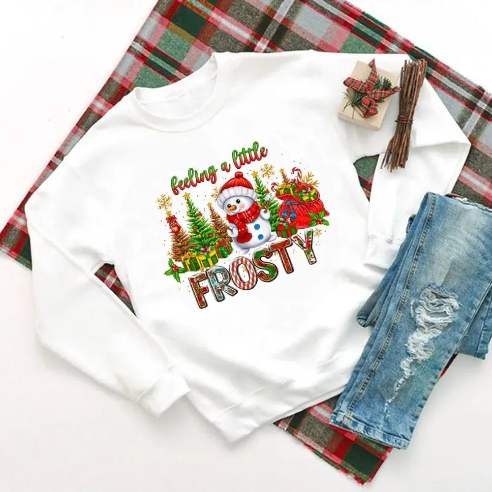 Just A Girl Who Loves Christmas Printed Sweatshirt Women Christmas Sweatshirt Top Holiday Sweater Winter Holiday Outfit Sweatshirts