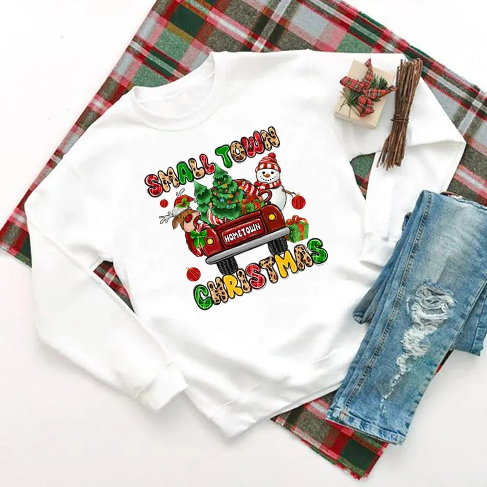 Just A Girl Who Loves Christmas Printed Sweatshirt Women Christmas Sweatshirt Top Holiday Sweater Winter Holiday Outfit Sweatshirts