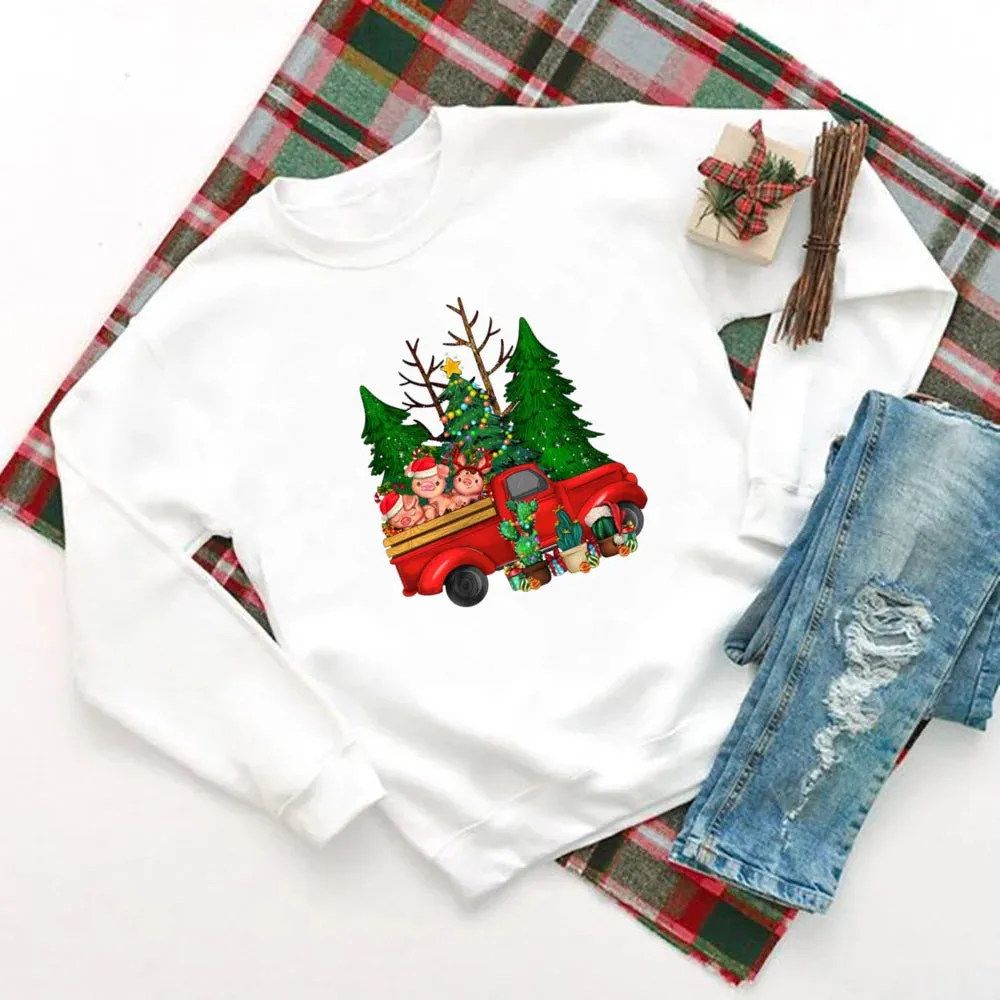 Just A Girl Who Loves Christmas Printed Sweatshirt Women Christmas Sweatshirt Top Holiday Sweater Winter Holiday Outfit Sweatshirts