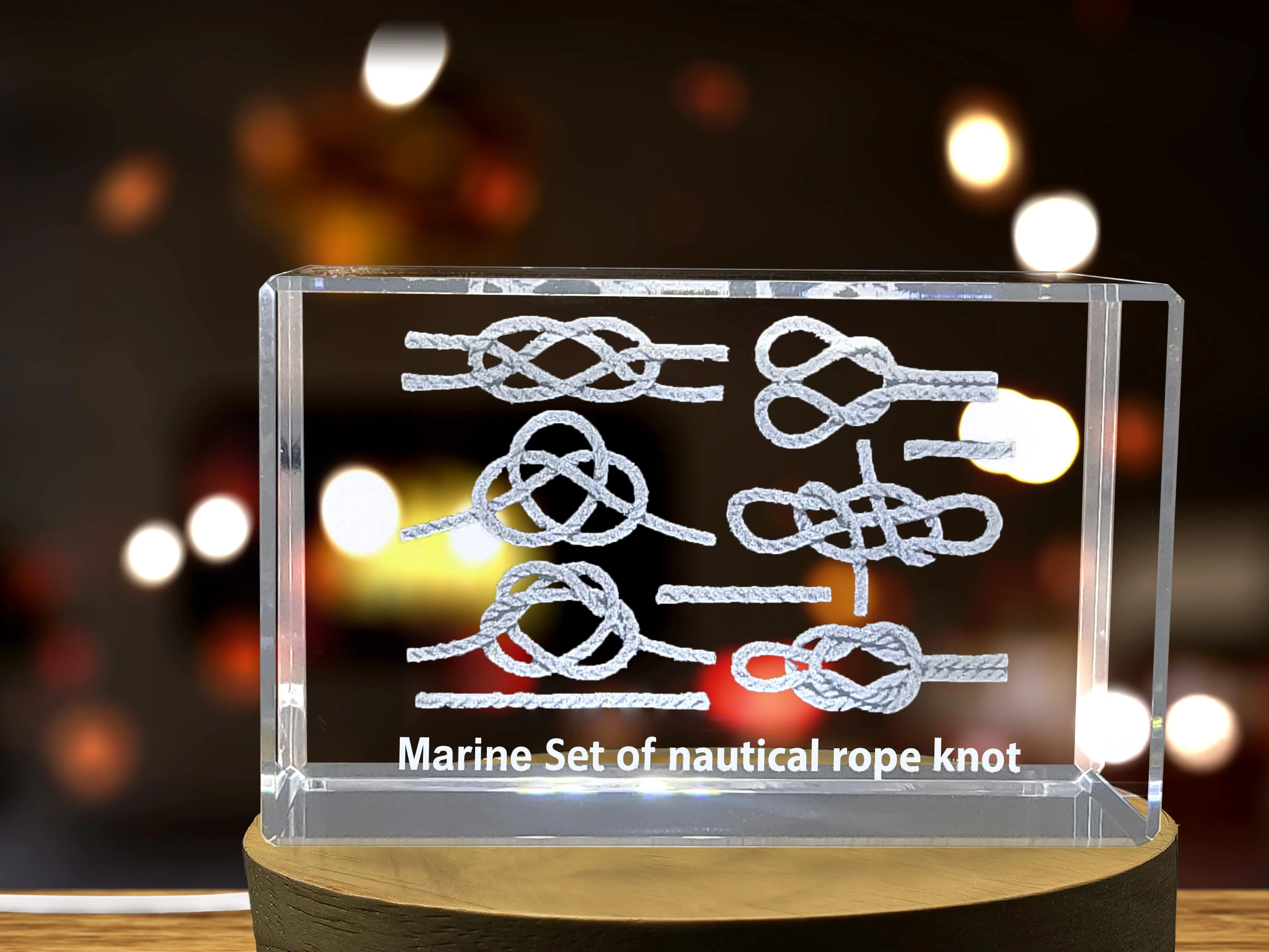 Knots of the Sea | Marine Set of nautrical rope knot 3D Engraved Crystal