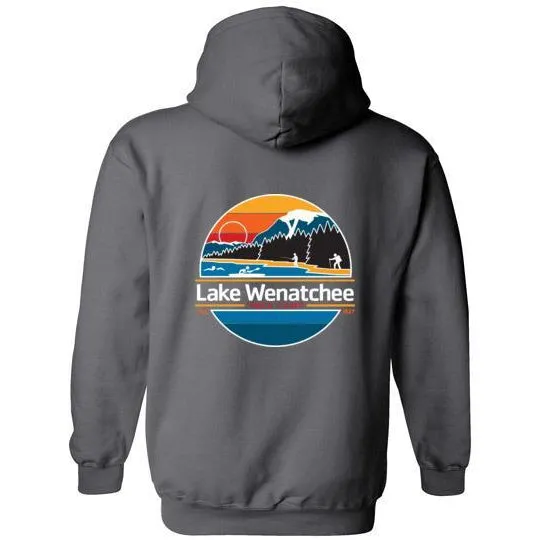 Lake Wenatchee Charcoal Pullover Hoodie - Lake Logo