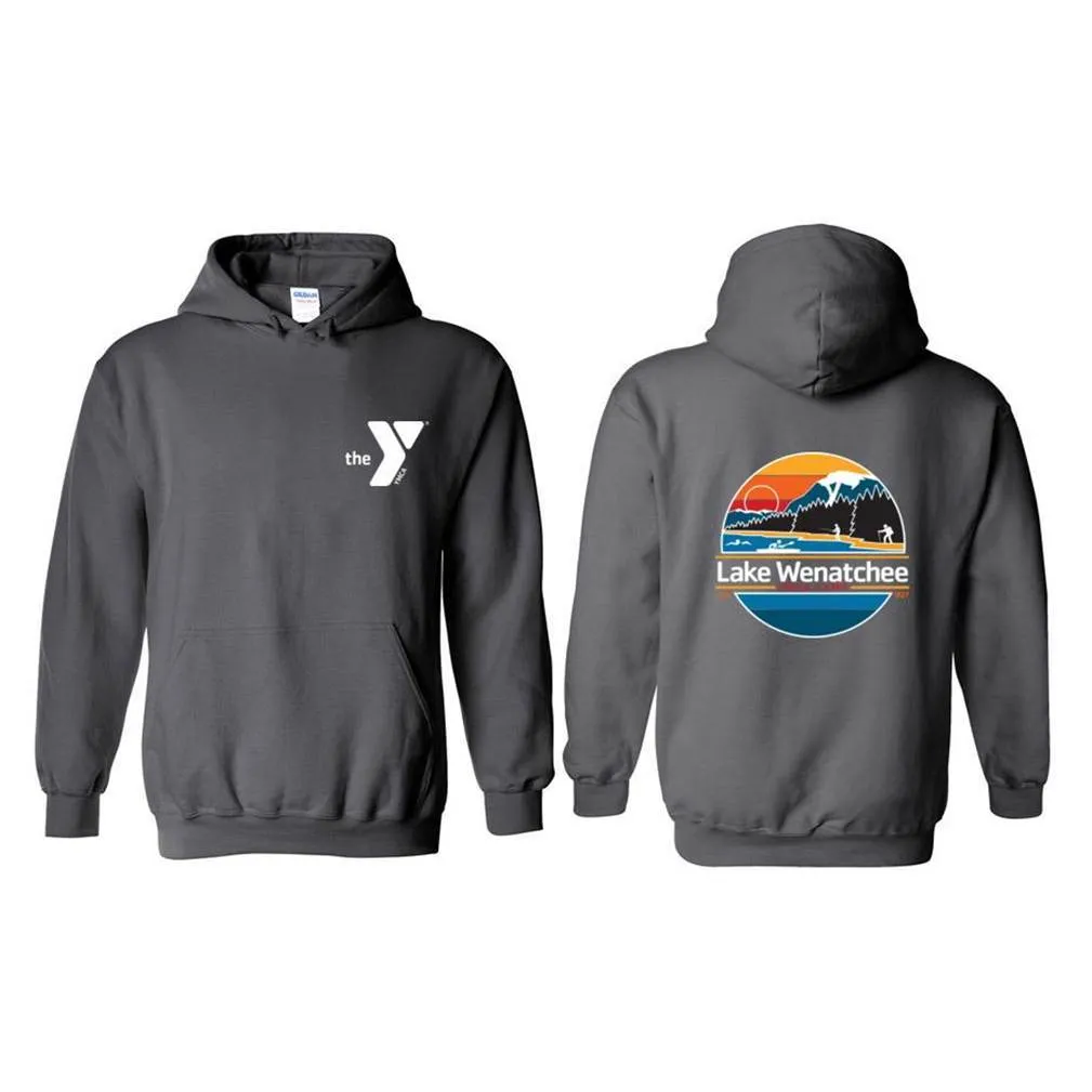 Lake Wenatchee Charcoal Pullover Hoodie - Lake Logo