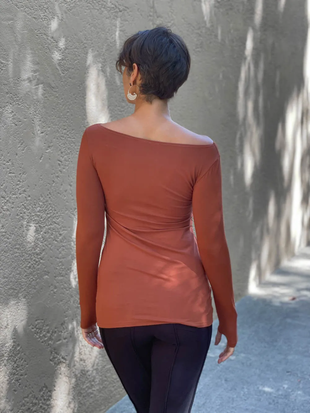 Long Sleeve Boatneck Top