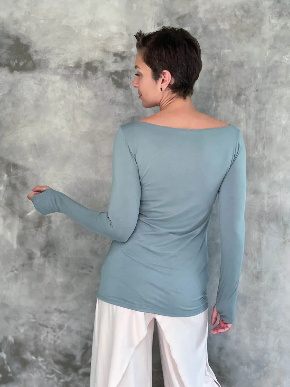 Long Sleeve Boatneck Top