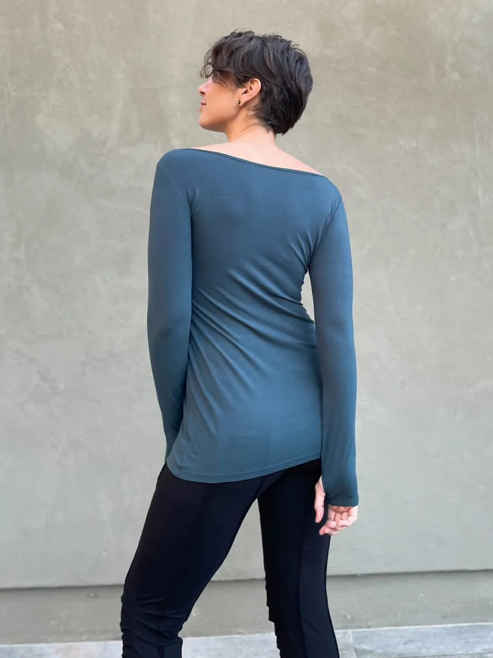 Long Sleeve Boatneck Top