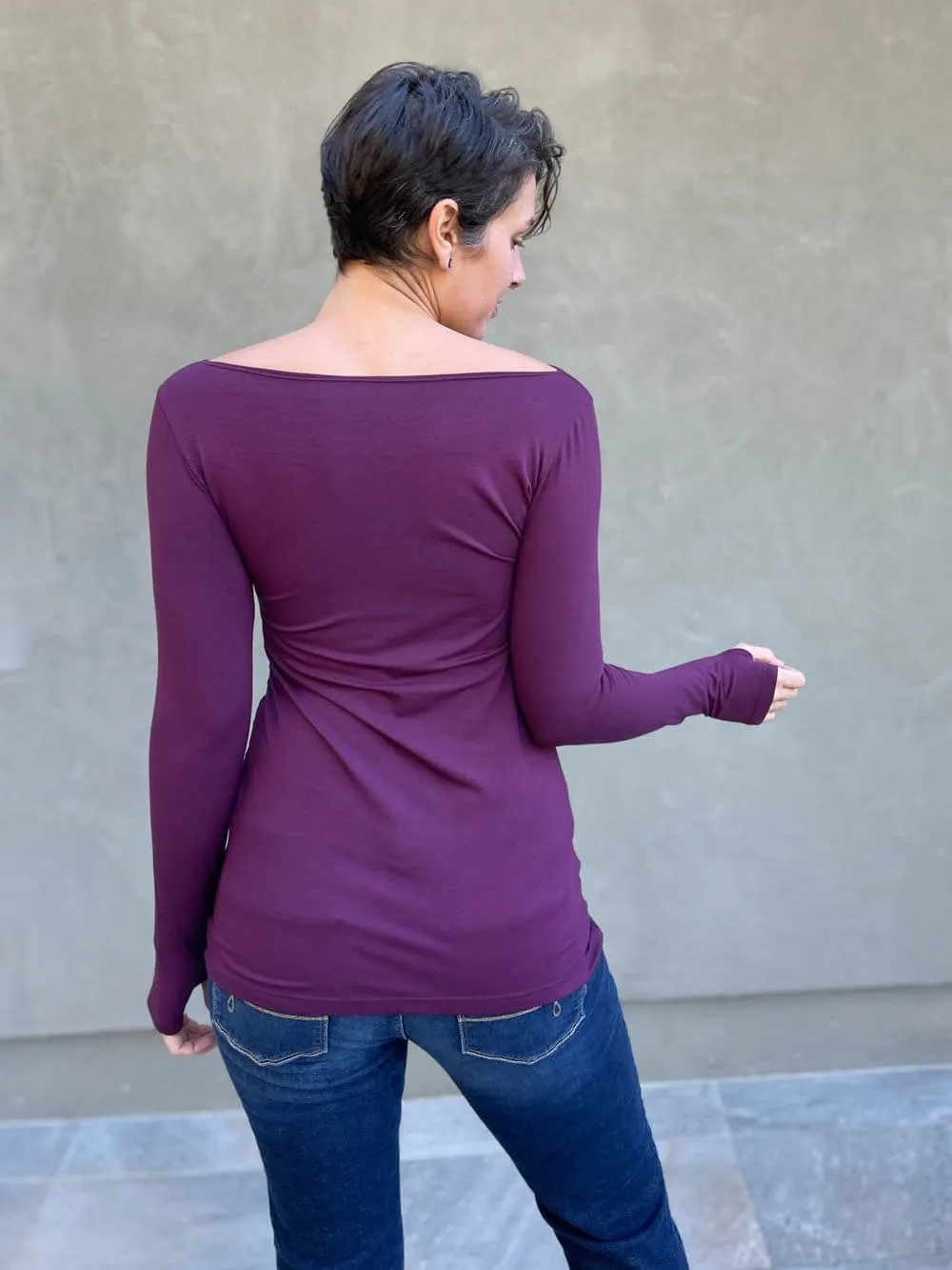 Long Sleeve Boatneck Top