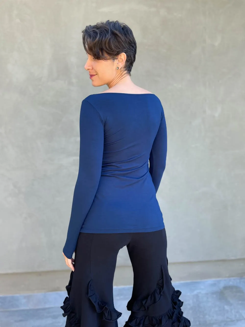 Long Sleeve Boatneck Top