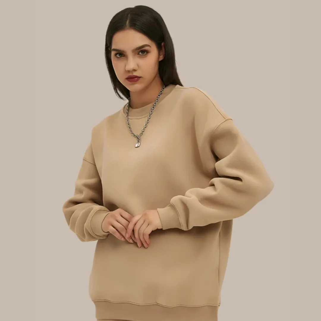 Loose Basic Solid Winter Sweatshirts