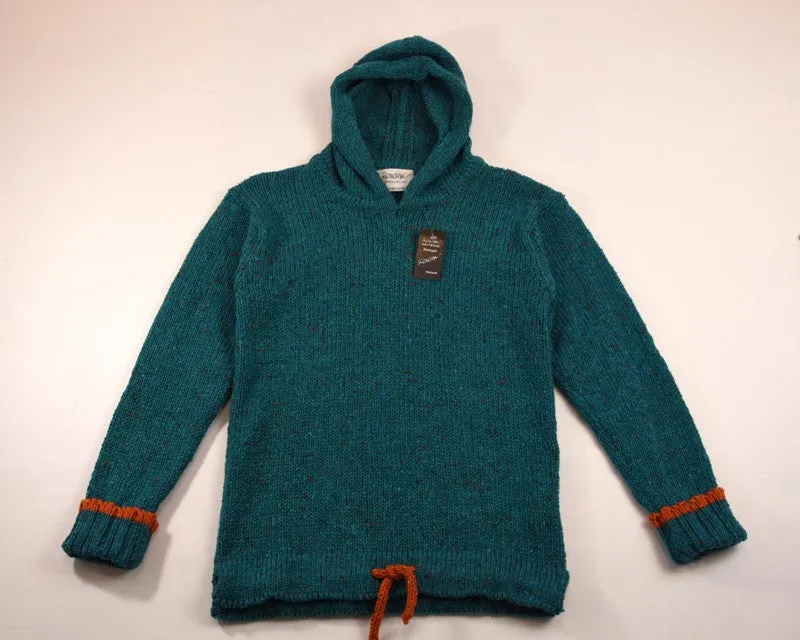 Man Hoodie – Teal and orange – Rossan Knitwear