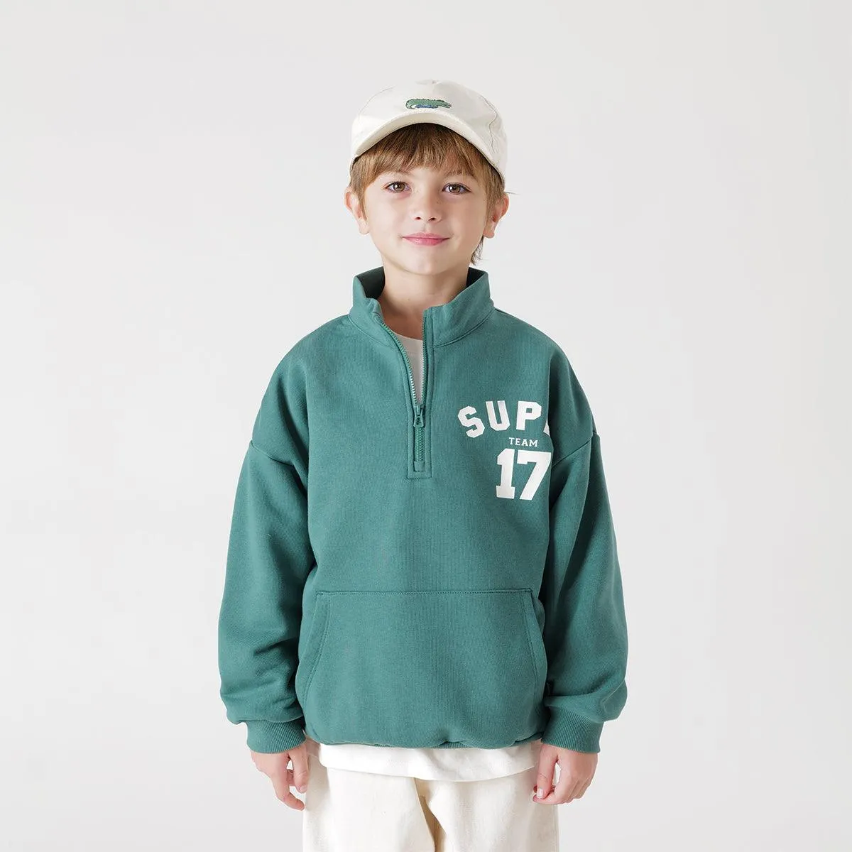 MARC & JANIE Boys Stand-up Collar Sports SweatShirt 231206