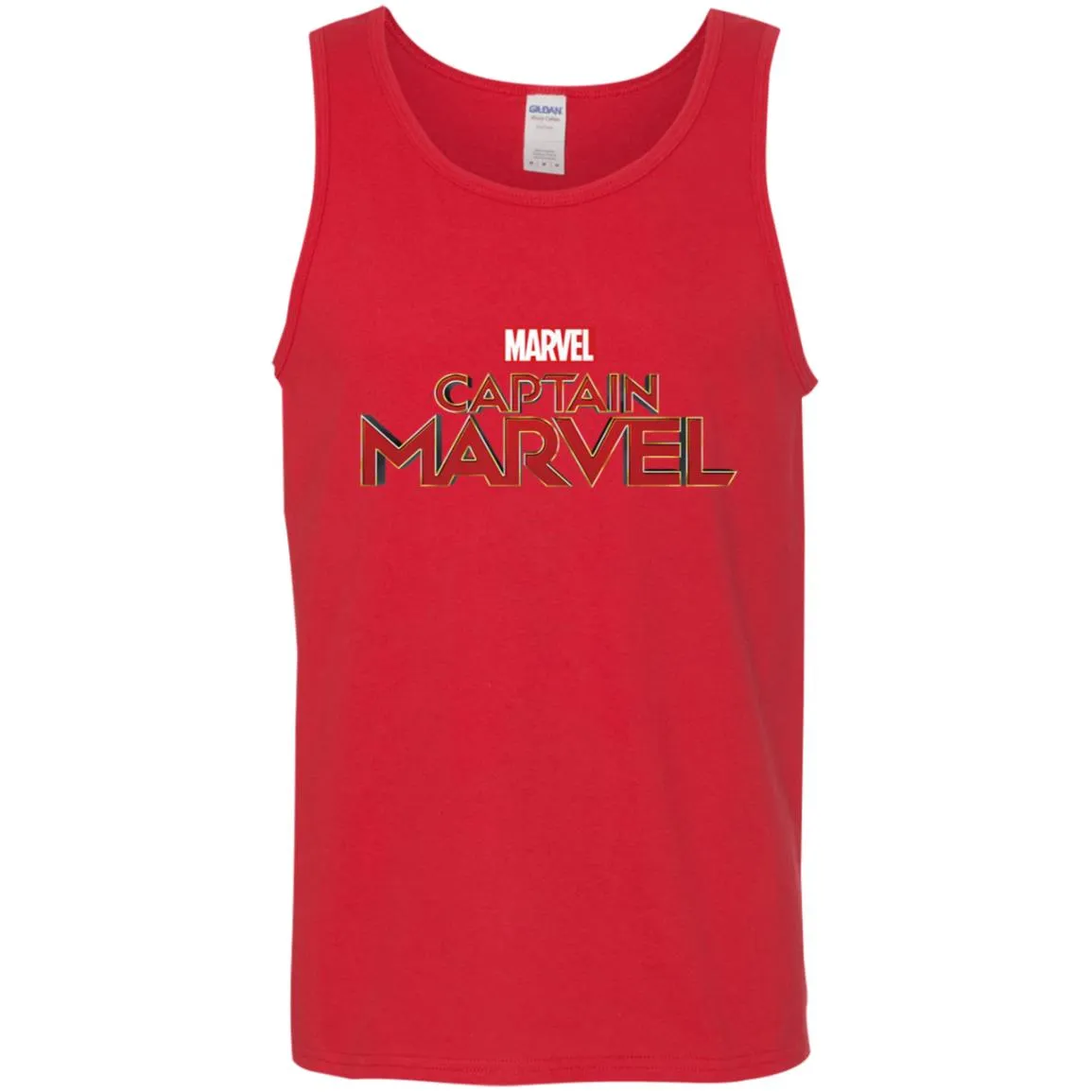 Marvel Captain Marvel Movie Logo Red Men Cotton Tank