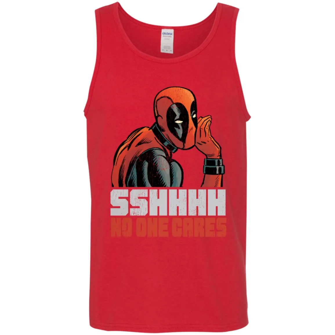 Marvel Deadpool Shhh No One Cares Whisper Men Cotton Tank