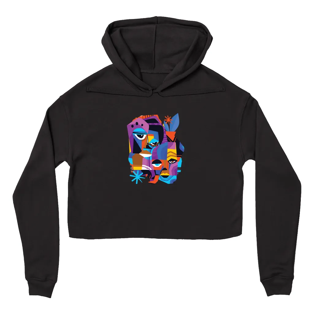 Masked Cropped Hoodie