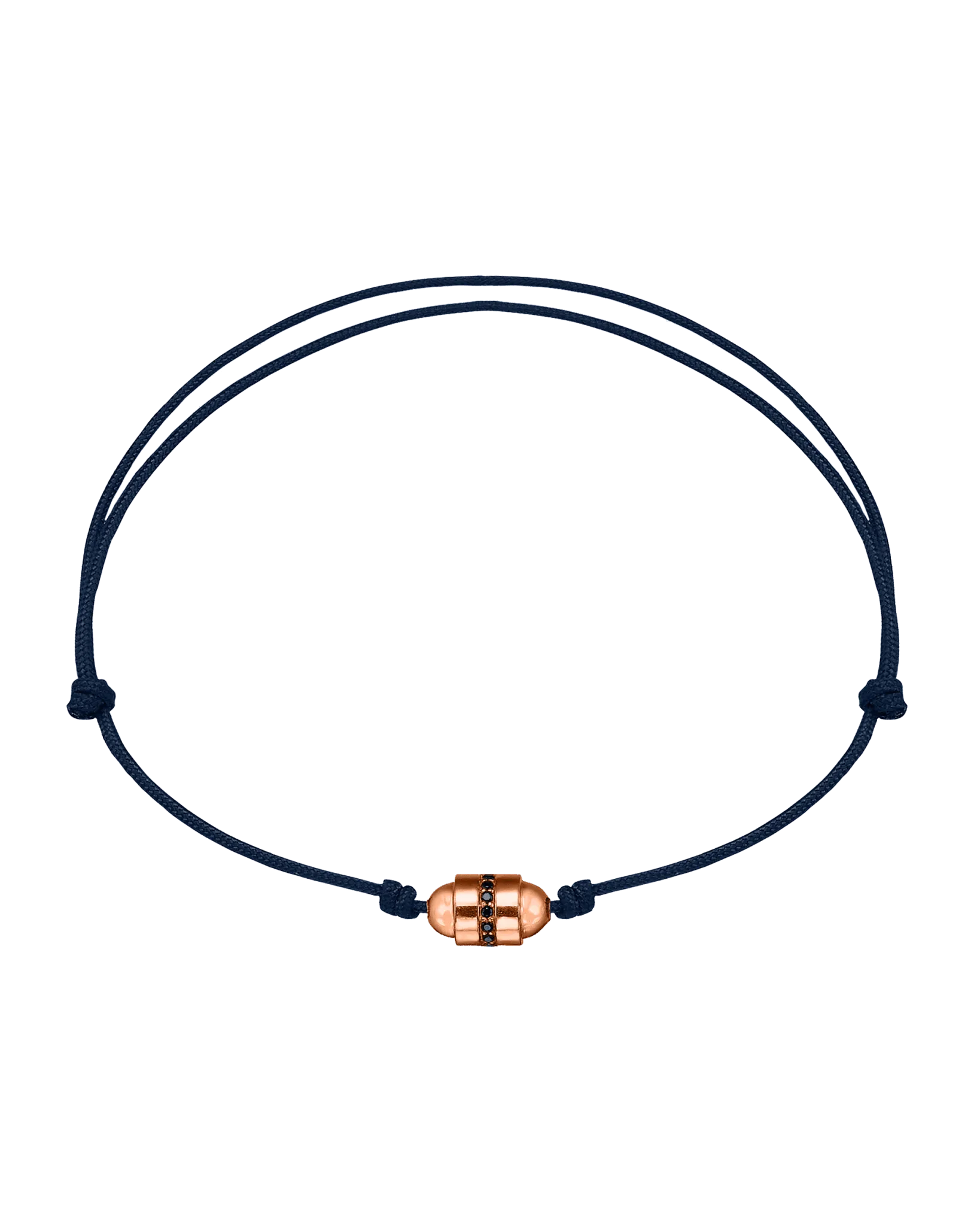 Men's Black Diamond Talisman Bracelet - 14K Rose Gold