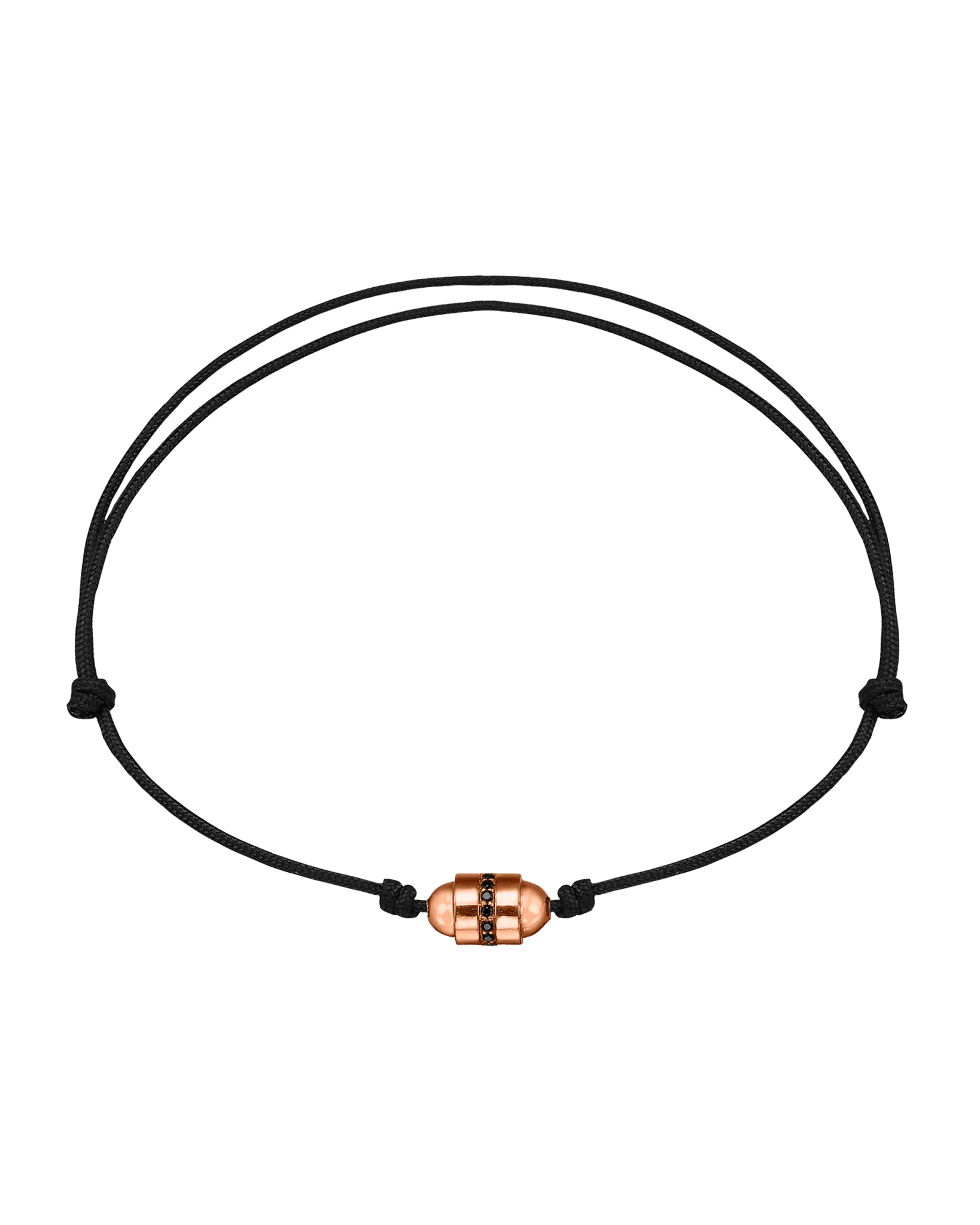 Men's Black Diamond Talisman Bracelet - 14K Rose Gold