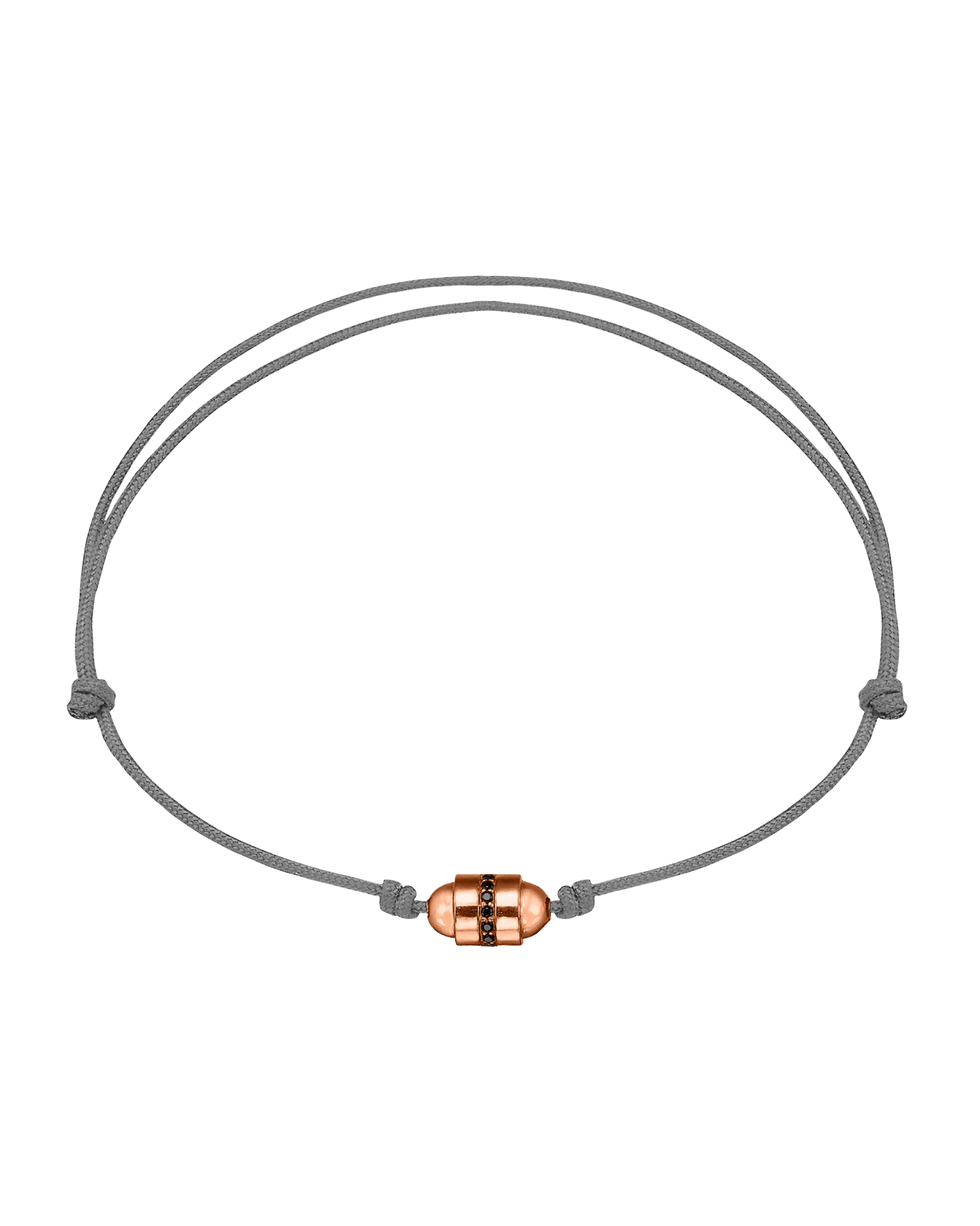 Men's Black Diamond Talisman Bracelet - 14K Rose Gold