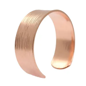 Men's Chased Copper Bark Cuff Bracelet - 3/4 Inch Wide