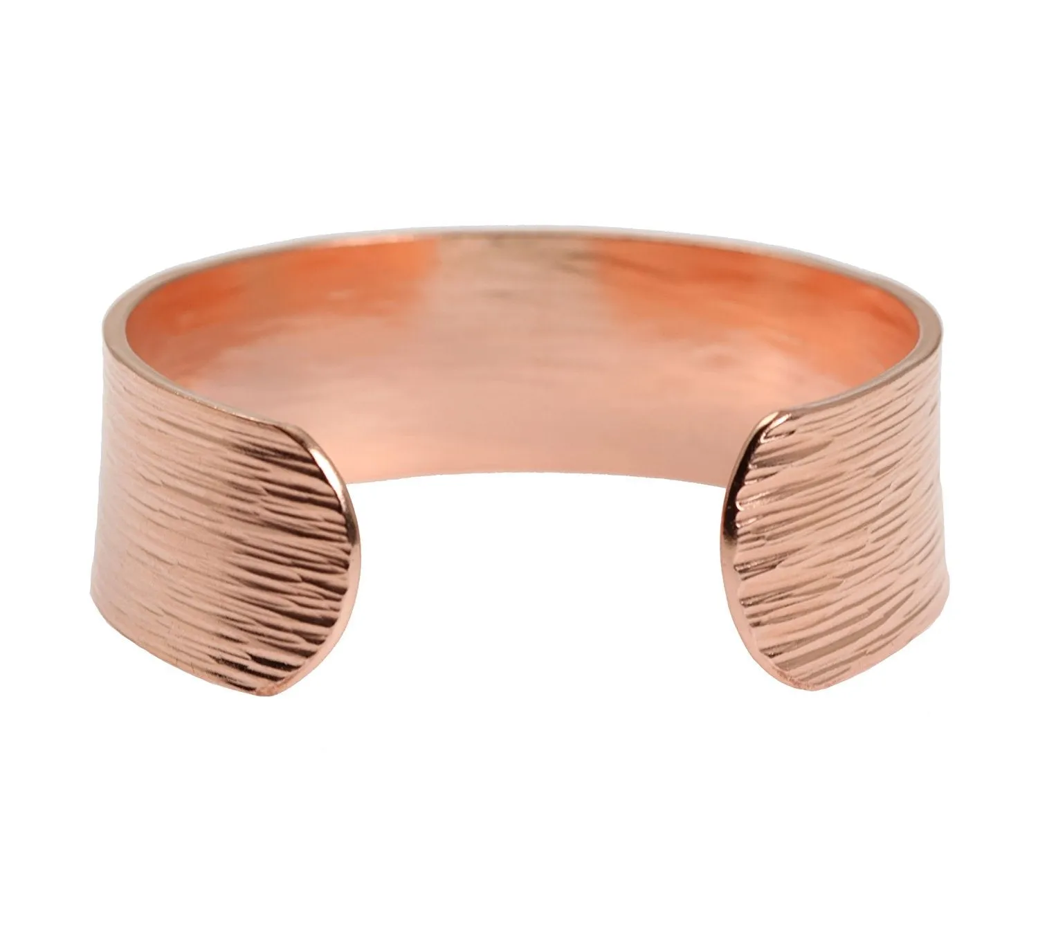 Men's Chased Copper Bark Cuff Bracelet - 3/4 Inch Wide