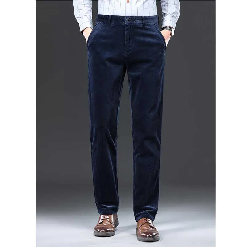 Men's Corduroy Plus Velvet Thick Straight Casual Pants