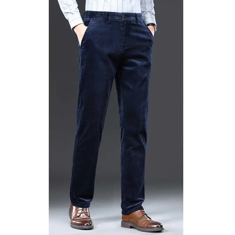 Men's Corduroy Plus Velvet Thick Straight Casual Pants