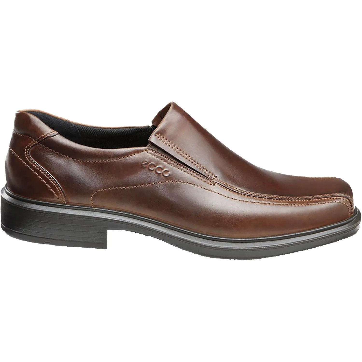 Men's Ecco Helsinki Bike Toe Slip-On Cocoa Brown Leather