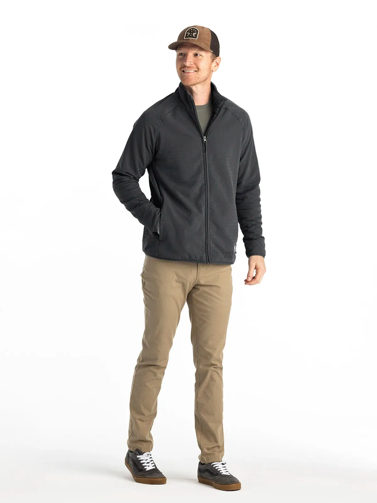 Men's Gridback Fleece Jacket - Black Sand