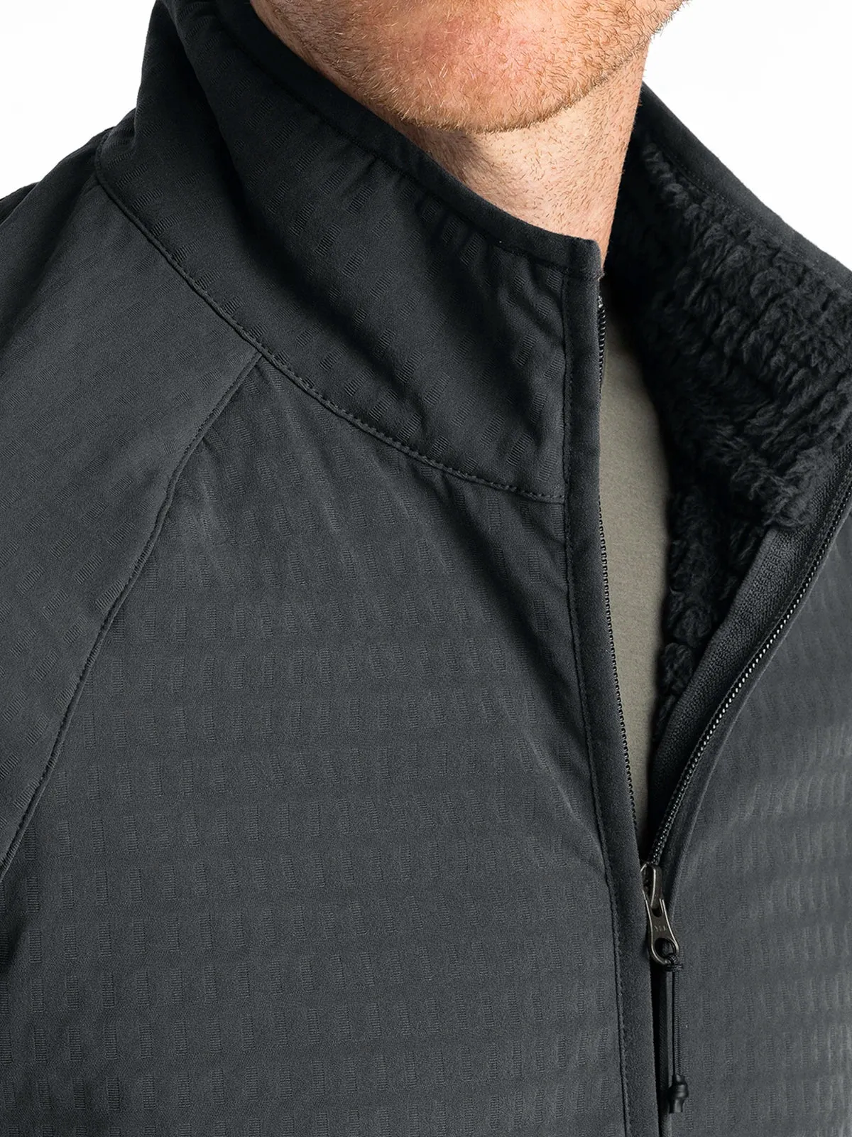 Men's Gridback Fleece Jacket - Black Sand