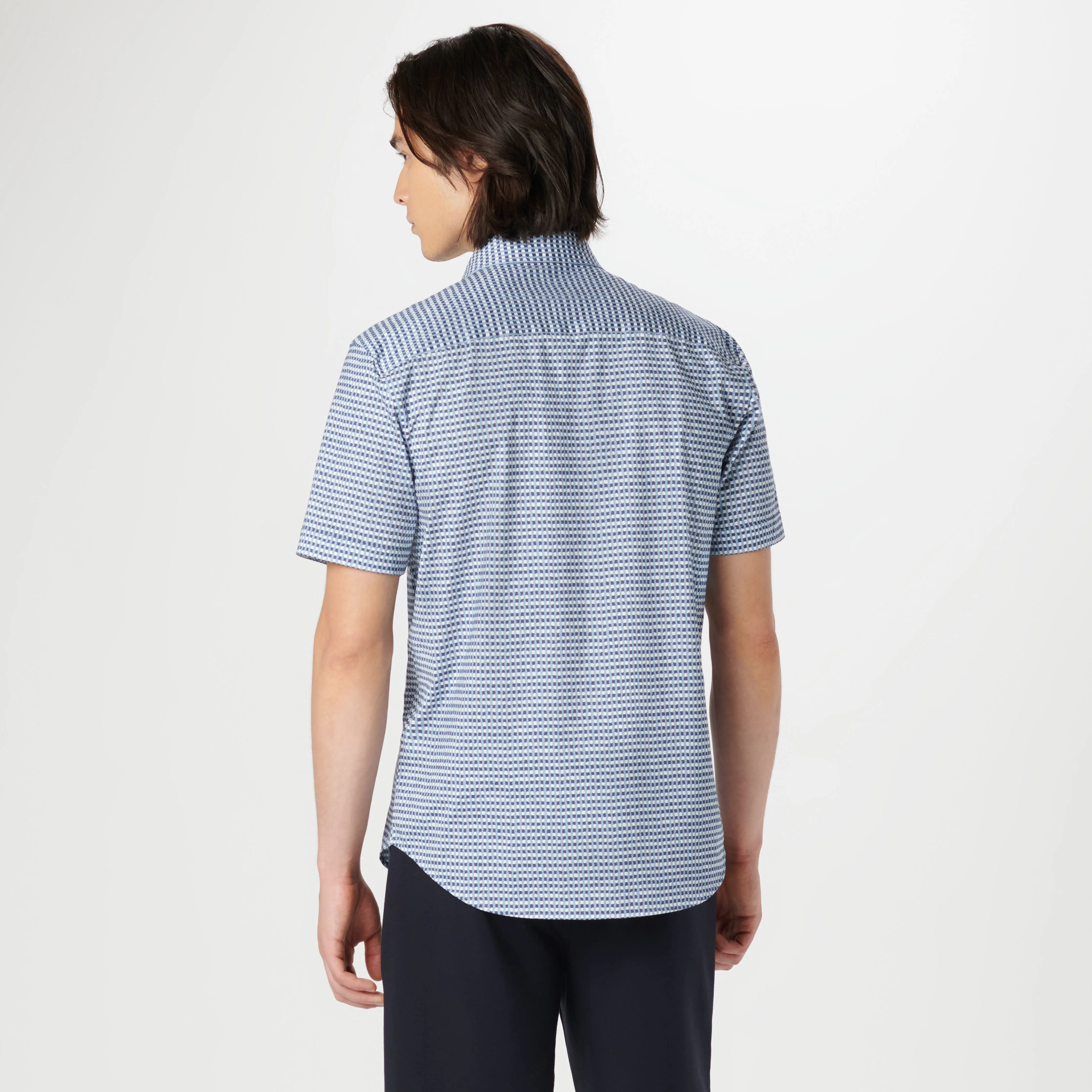 Miles Asymmetric Check OoohCotton Short Sleeve Shirt