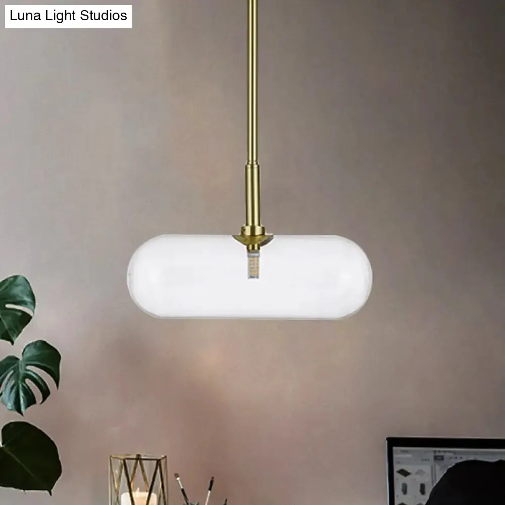 Minimalist Glass Pendant Light in Gold – Single-Bulb Suspension Fixture