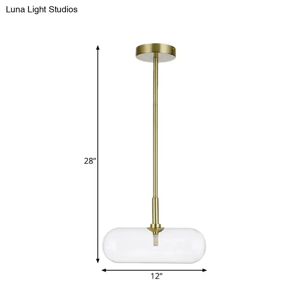 Minimalist Glass Pendant Light in Gold – Single-Bulb Suspension Fixture