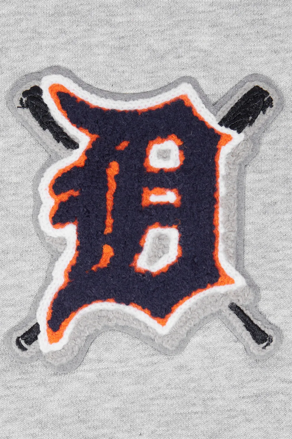 MLB DETROIT TIGERS MASHUP WOMEN'S RIB CROPPED PO HOODIE (HEATHER GREY/MIDNIGHT NAVY/ORANGE)