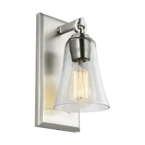 Monterro Bath Sconce in Satin Nickel with Clear Seeded Glass