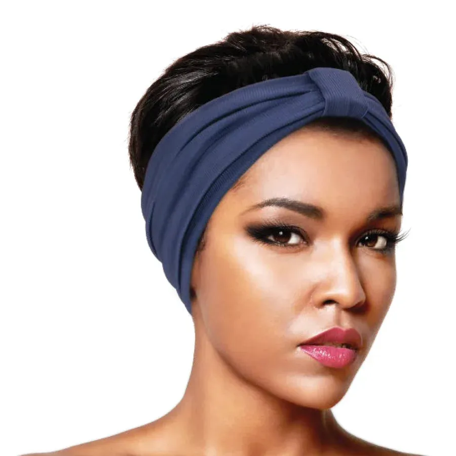 Ms Remi Wide Silky Ribbed Headwrap Scarf