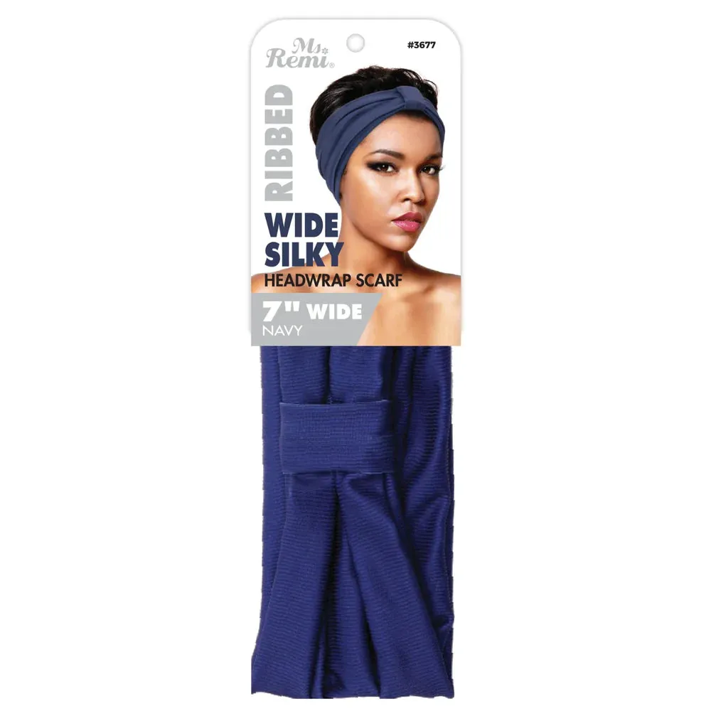 Ms Remi Wide Silky Ribbed Headwrap Scarf