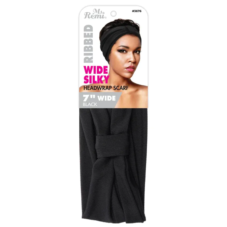 Ms Remi Wide Silky Ribbed Headwrap Scarf