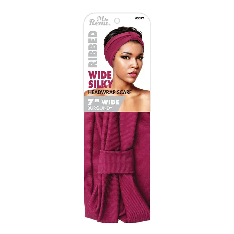 Ms Remi Wide Silky Ribbed Headwrap Scarf