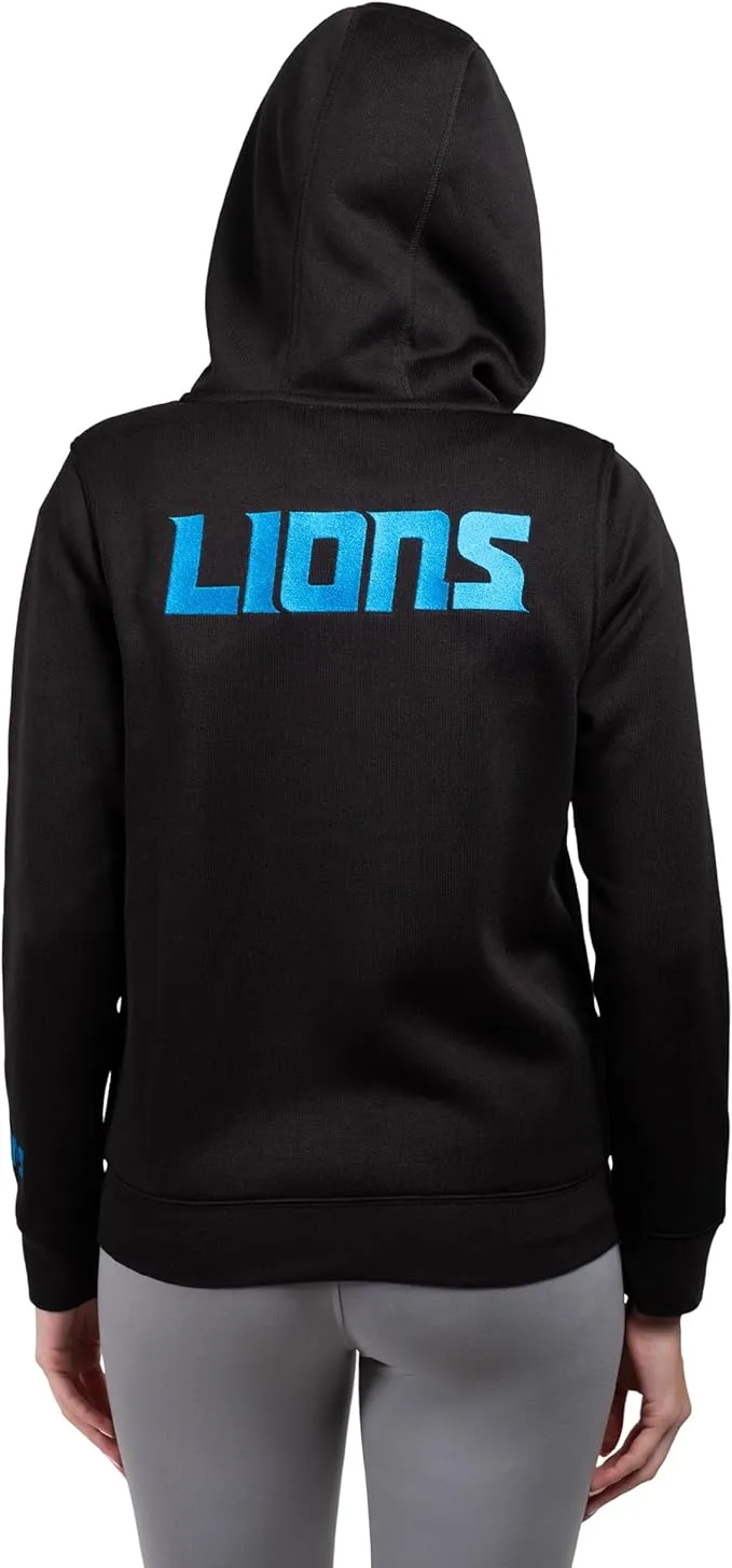 NFL Detroit Lions Official Women's Full Zip Marl Knit Hoodie Sweatshirt Jacket|Detroit Lions