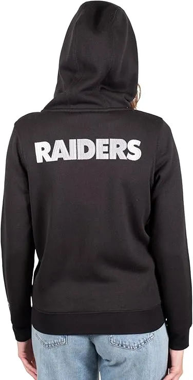 NFL Las Vegas Raiders Womens Full Zip Soft Marl Knit Hoodie Sweatshirt Jacket|Las Vegas Raiders