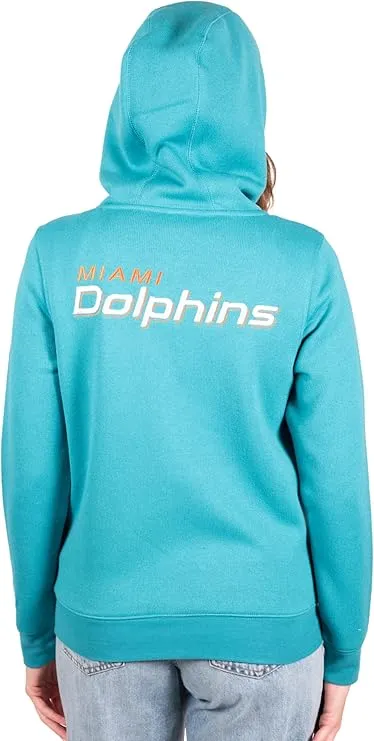 NFL Miami Dolphins Womens Full Zip Soft Marl Knit Hoodie Sweatshirt Jacket|Miami Dolphins